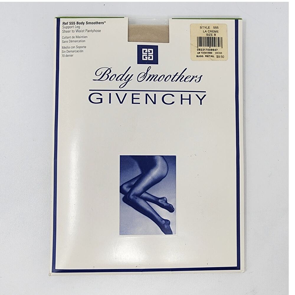 Vintage Givenchy 555 Body Smoothers Size B La Creme Support Leg Pantyhose